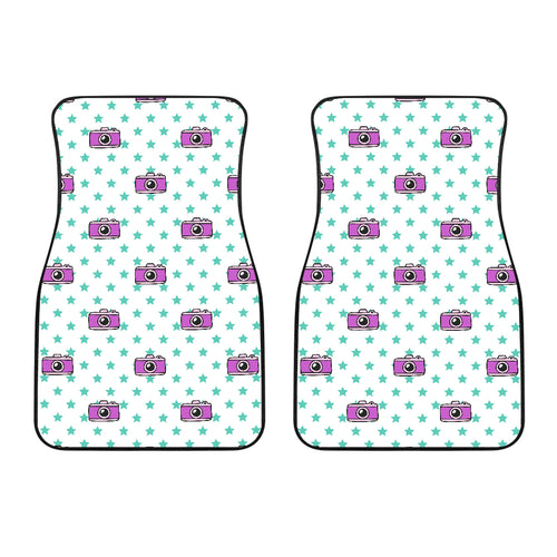 Camera Pattern Print Design 03 Front Car Mats