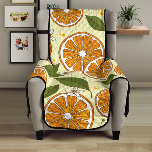 Sliced Orange Leaves  Pattern Chair Cover Protector