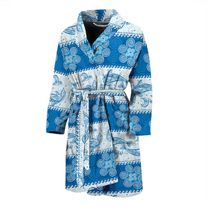 Dolphin Tribal Pattern Men Bathrobe