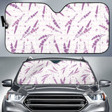 Lavender Pattern Stripe Background Car Sun Shade