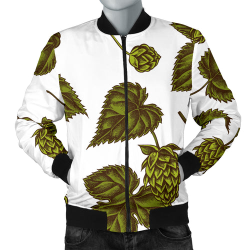 Hop Leaves Pattern Men Bomber Jacket