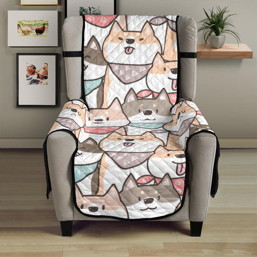 Shiba Inu Pattern Chair Cover Protector