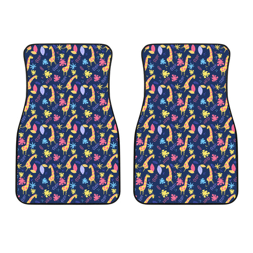 Giraffe Pattern Print Design 04 Front Car Mats