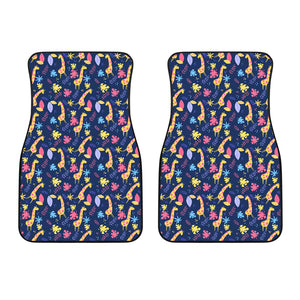 Giraffe Pattern Print Design 04 Front Car Mats