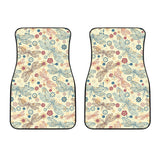 Dragonfly Flower Pattern Front Car Mats