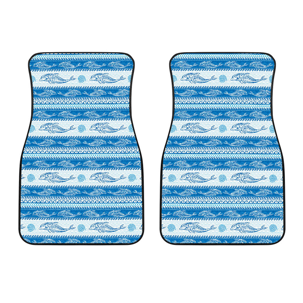 Dolphin Tribal Pattern background Front Car Mats