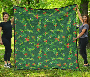 Green Peas Pattern Print Design 05 Premium Quilt