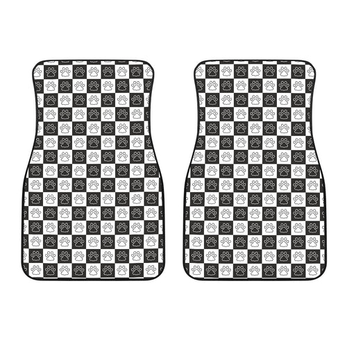 Dog Paws Pattern Print Design 05 Front Car Mats