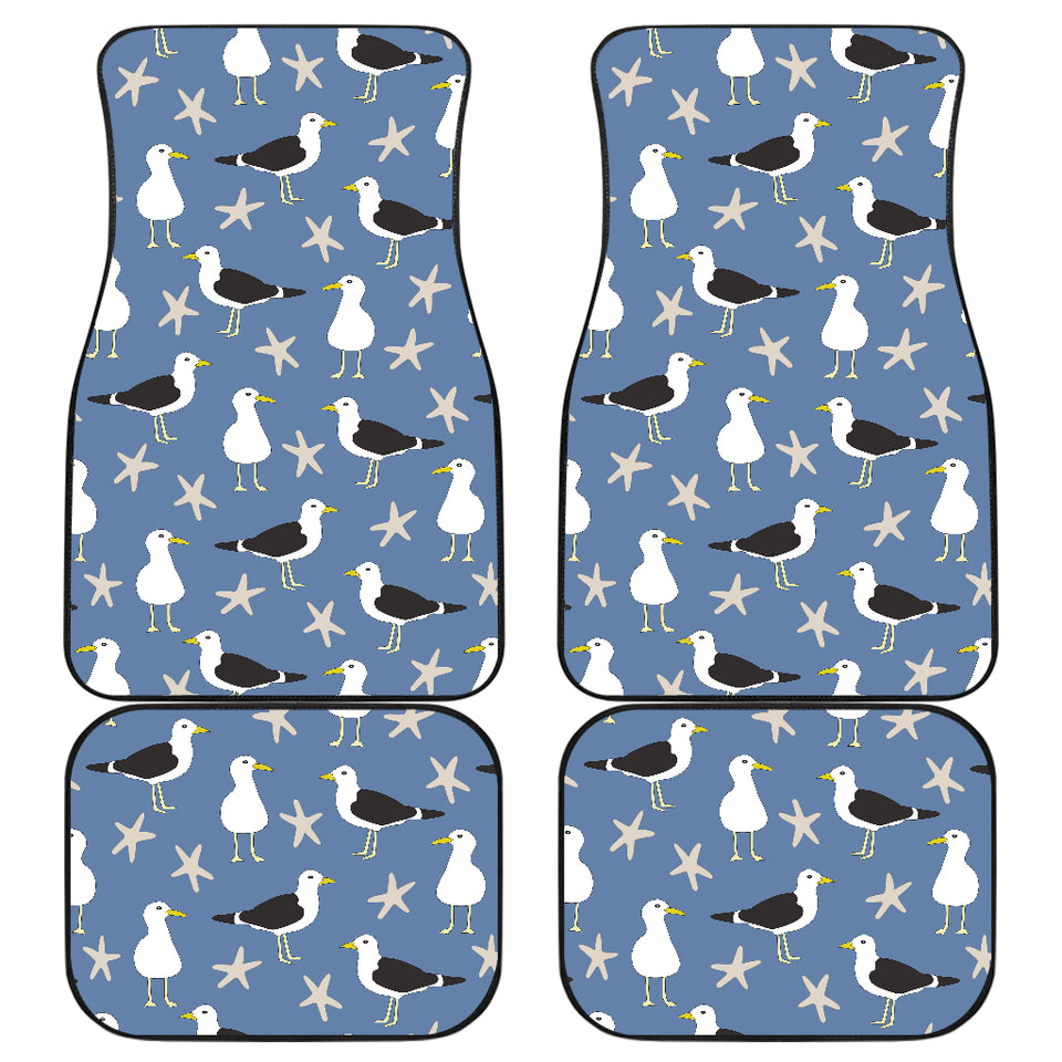 Seagull Pattern Print Design 01 Front and Back Car Mats