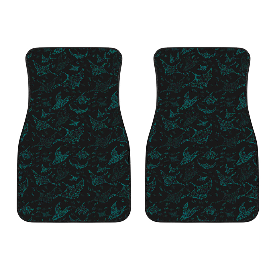 Stingray Pattern Print Design 02 Front Car Mats