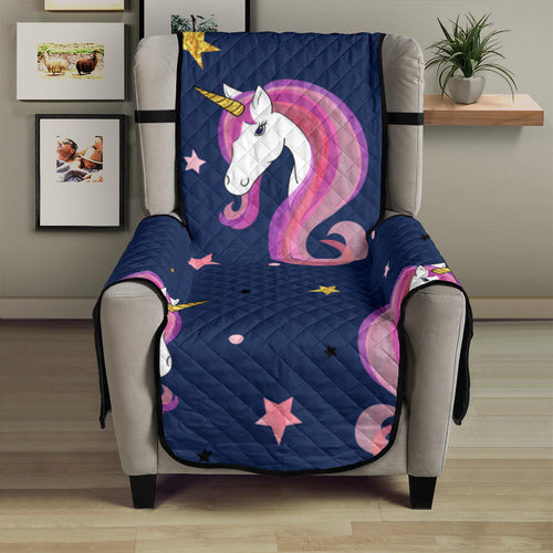 Unicorn Head Pattern Chair Cover Protector