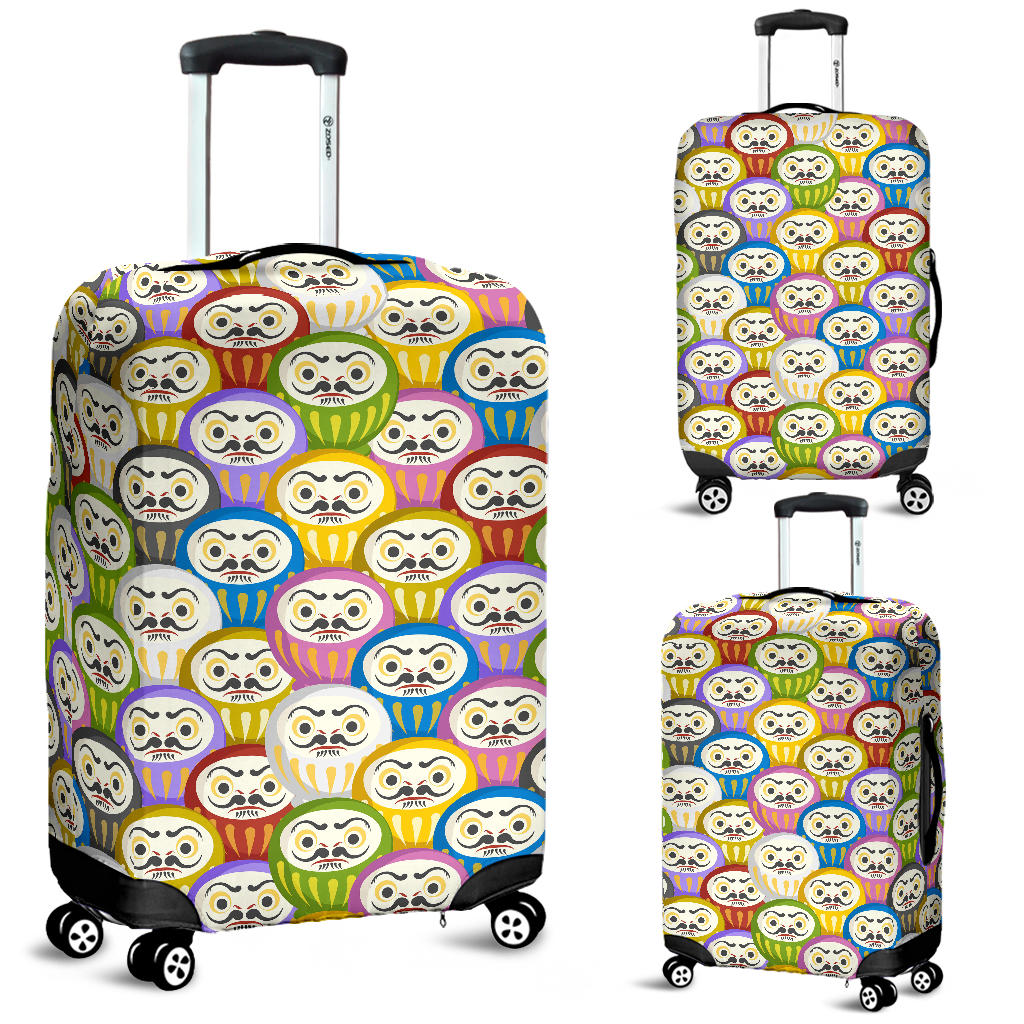 Colorful Daruma Pattern Luggage Covers