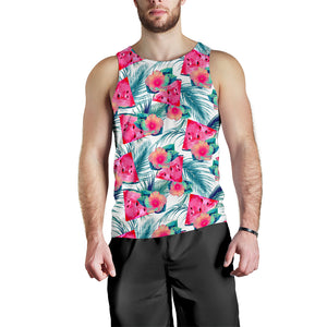 Watermelon Flower Pattern Men Tank Top