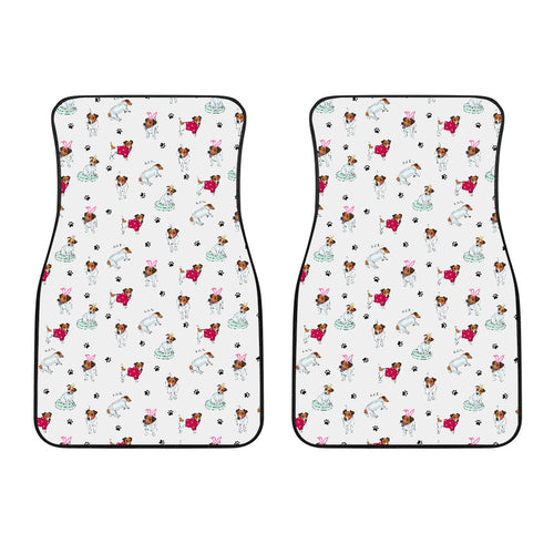 Jack Russel Pattern Print Design 03 Front Car Mats