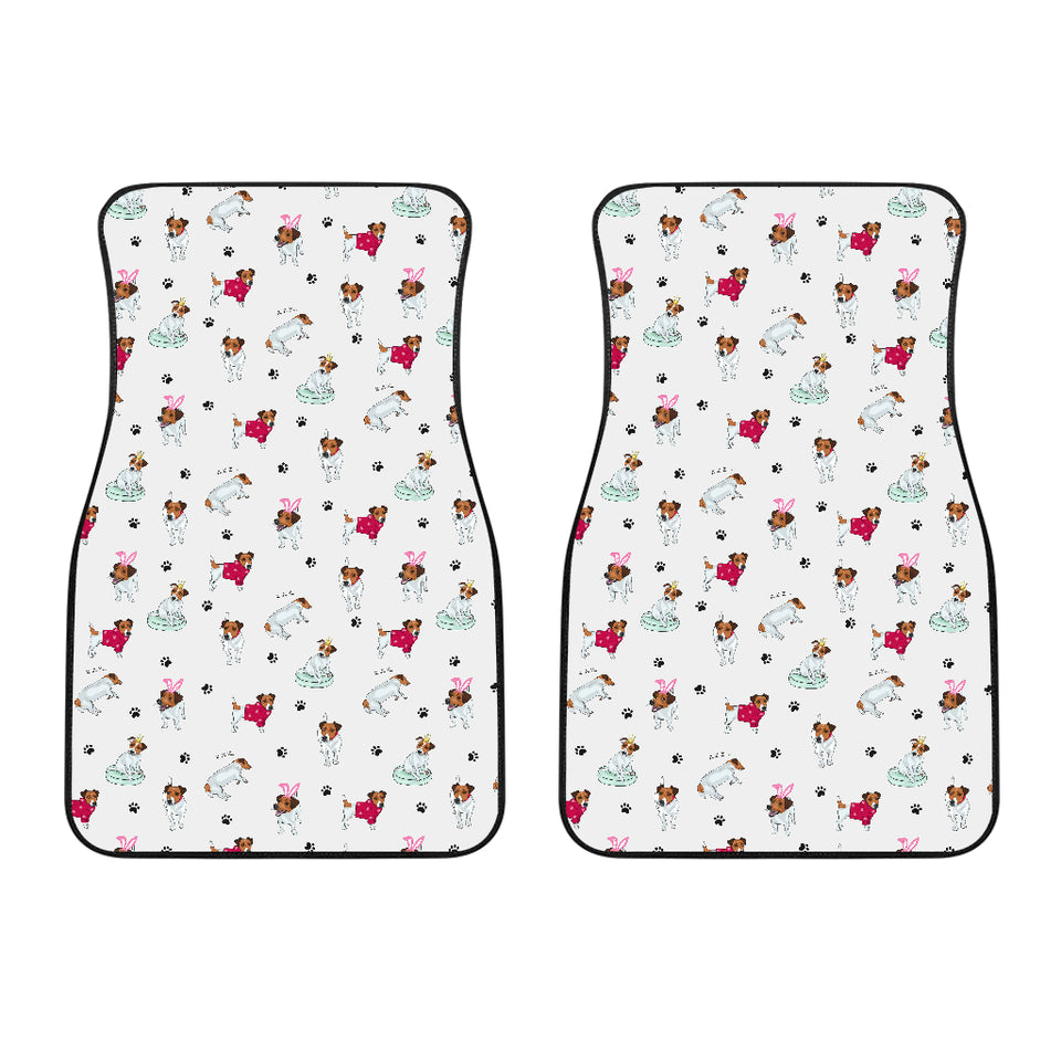 Jack Russel Pattern Print Design 03 Front Car Mats