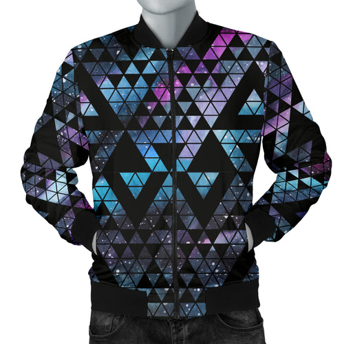 Space Galaxy Tribal Pattern Men Bomber Jacket