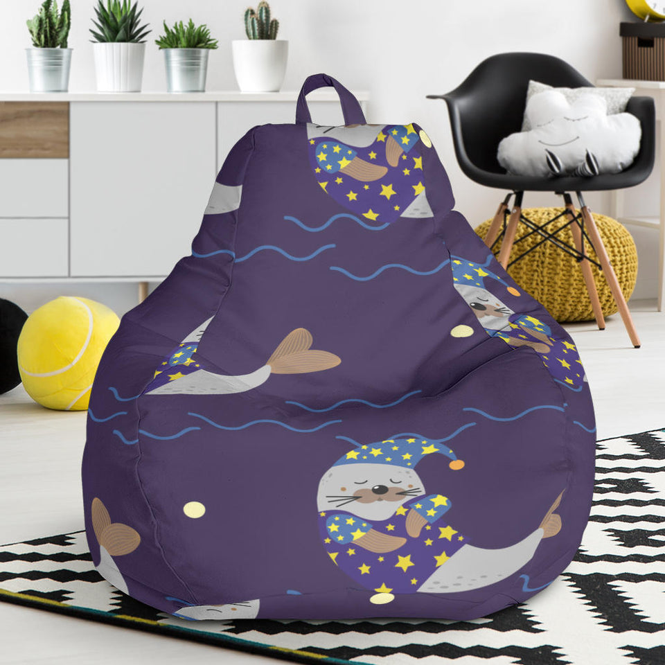 Sleeping Sea Lion Pattern Bean Bag Cover