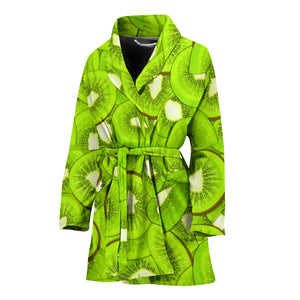 Sliced Kiwi Pattern Women Bathrobe