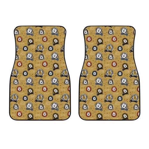 Lion Pattern Print Design 03 Front Car Mats