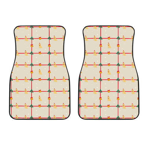 Golden Retriever Pattern Print Design 01 Front Car Mats