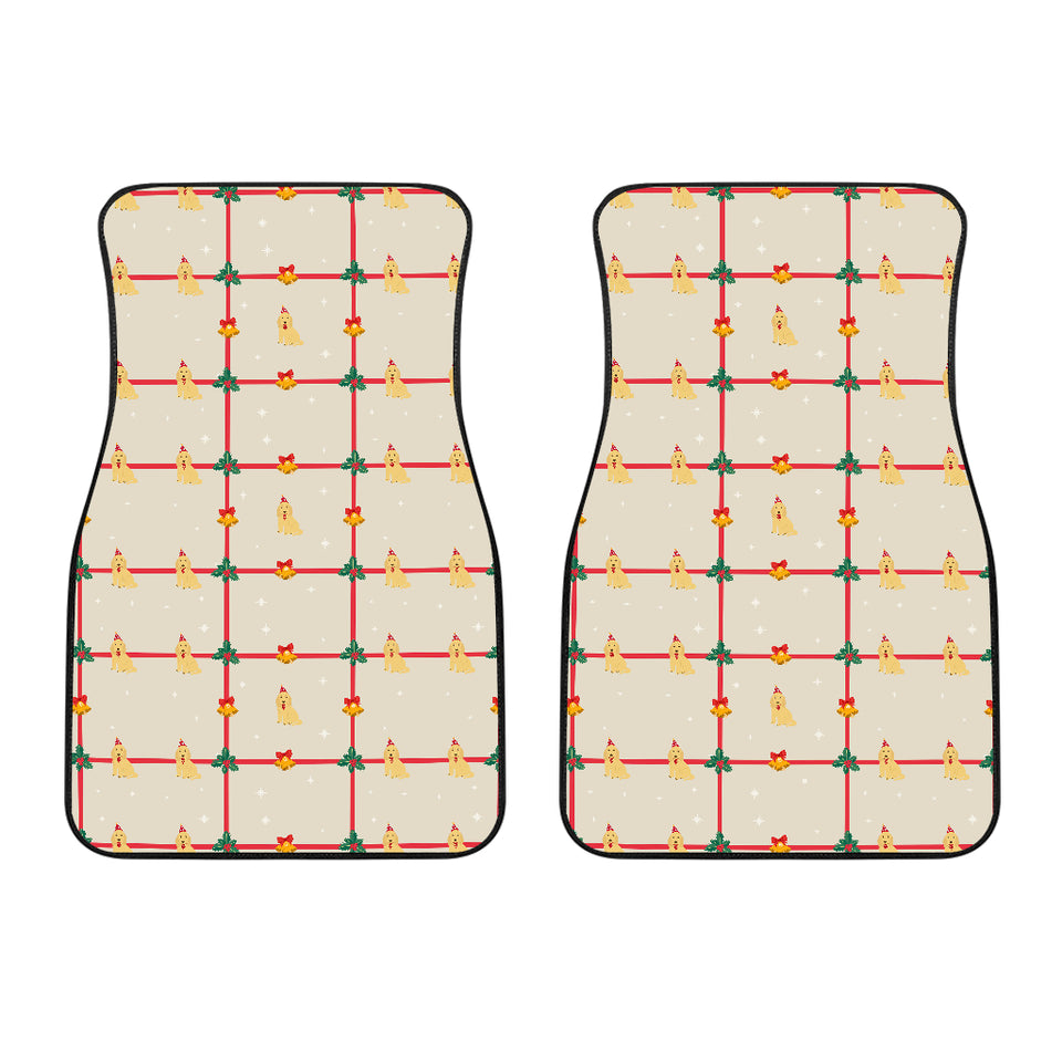 Golden Retriever Pattern Print Design 01 Front Car Mats