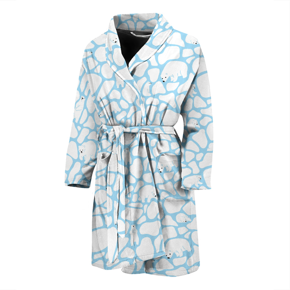 Polar Bear Ice Pattern Men Bathrobe