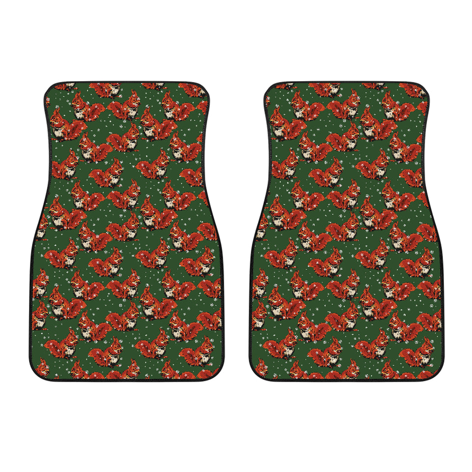 Squirrel Pattern Print Design 03 Front Car Mats