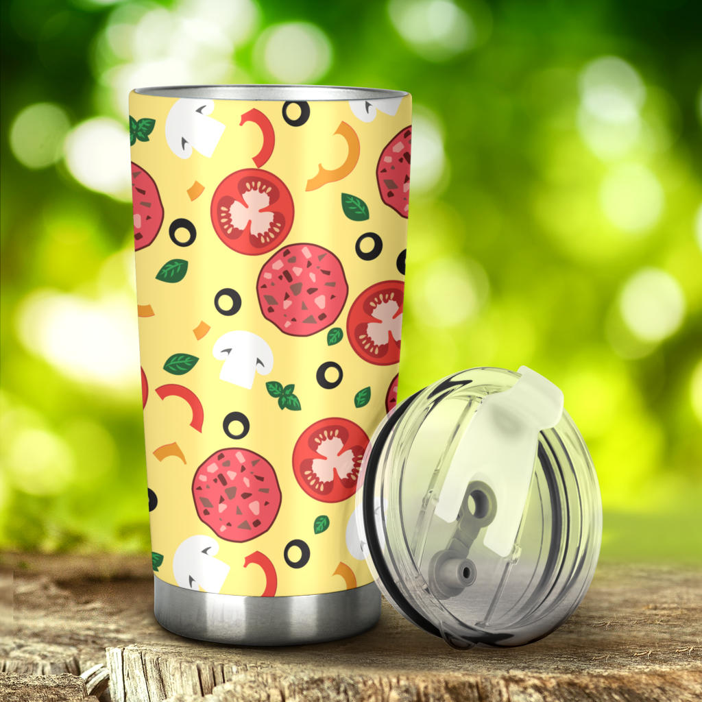 Pizza Tomato Salami Texture Pattern Tumbler