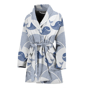 Whale Pattern Women Bathrobe