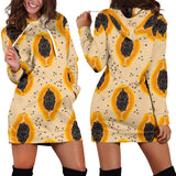 Papaya Pattern Women Hoodie Dress