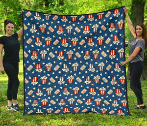 Popcorn Pattern Print Design 03 Premium Quilt