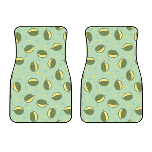 Durian Pattern Green Background Front Car Mats