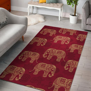 Elephant Tribal Pattern Area Rug