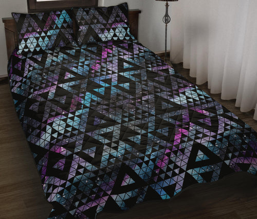 Space Galaxy Tribal Pattern Quilt Bed Set