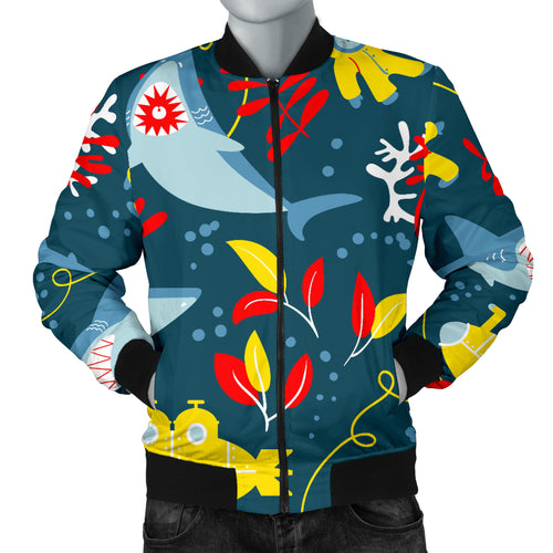 Shark Pattern Men Bomber Jacket