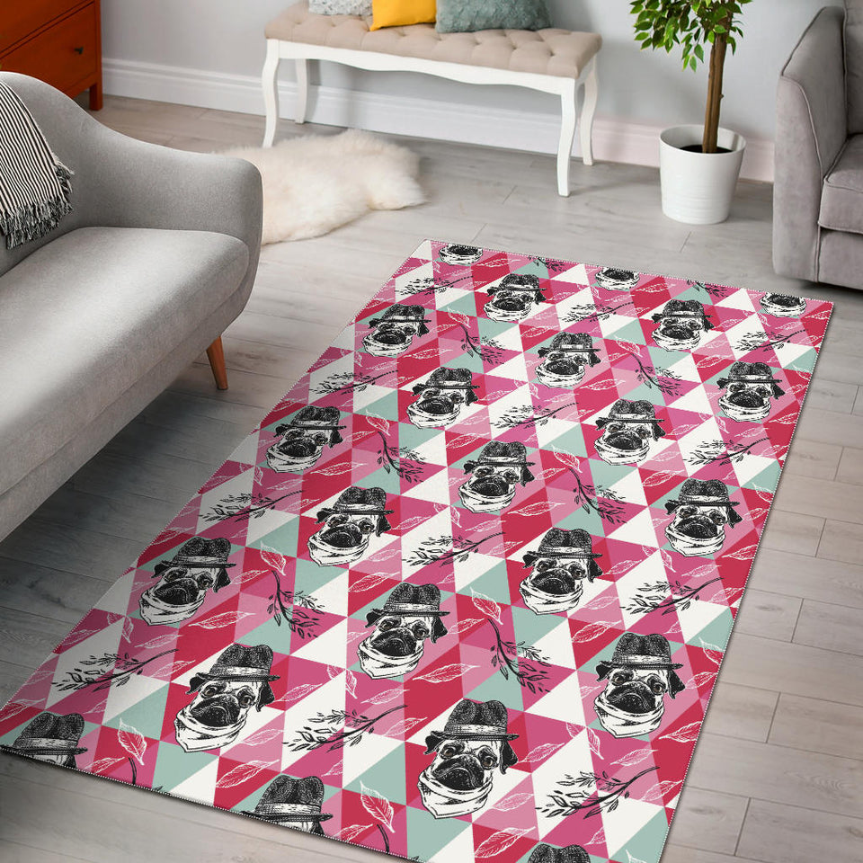 Pug Pattern Area Rug