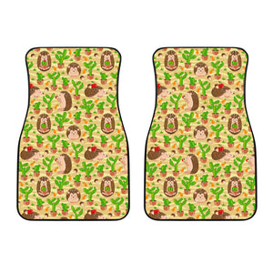 Hedgehog Pattern Print Design 02 Front Car Mats