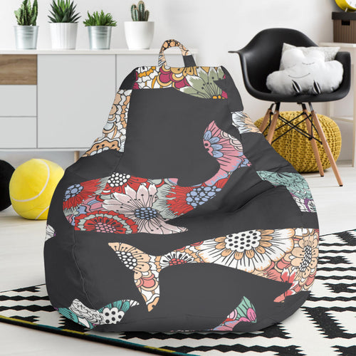 Whale Flower Tribal Pattern Bean Bag Cover