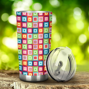 Rainbow Rectancular Pattern Tumbler