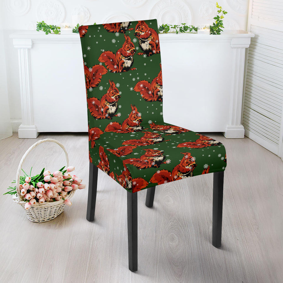 Squirrel Pattern Print Design 03 Dining Chair Slipcover