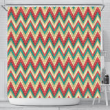 Zigzag Chevron Pattern Shower Curtain Fulfilled In US