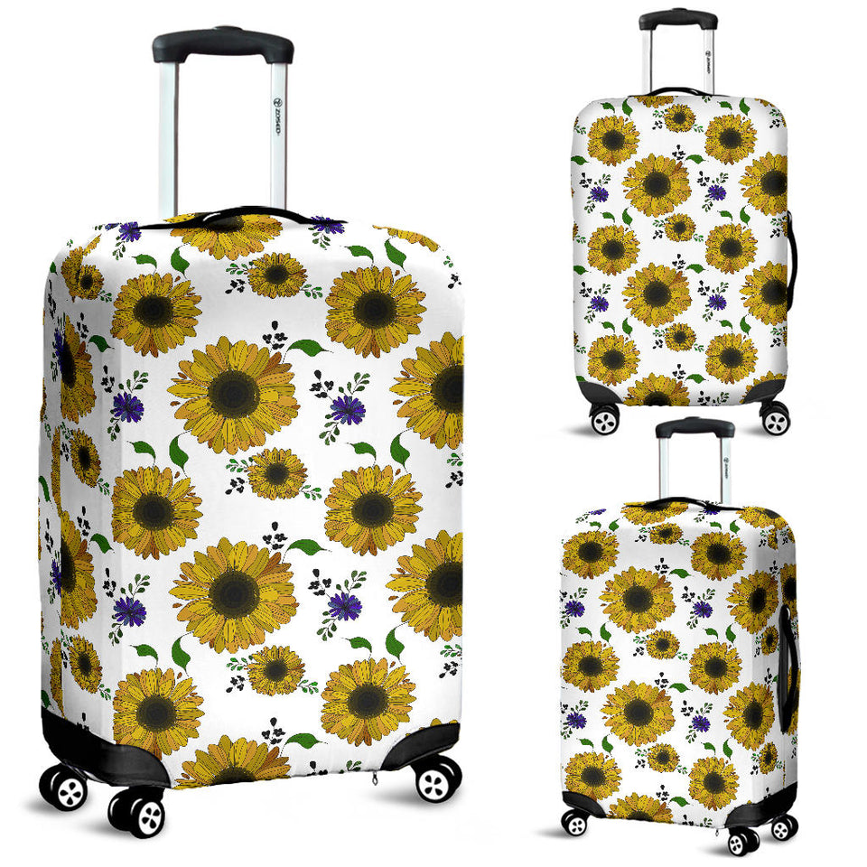 Sunflower Pattern Background Luggage Covers