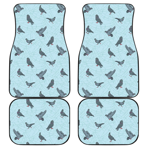 Pigeon Pattern Print Design 02 Front and Back Car Mats