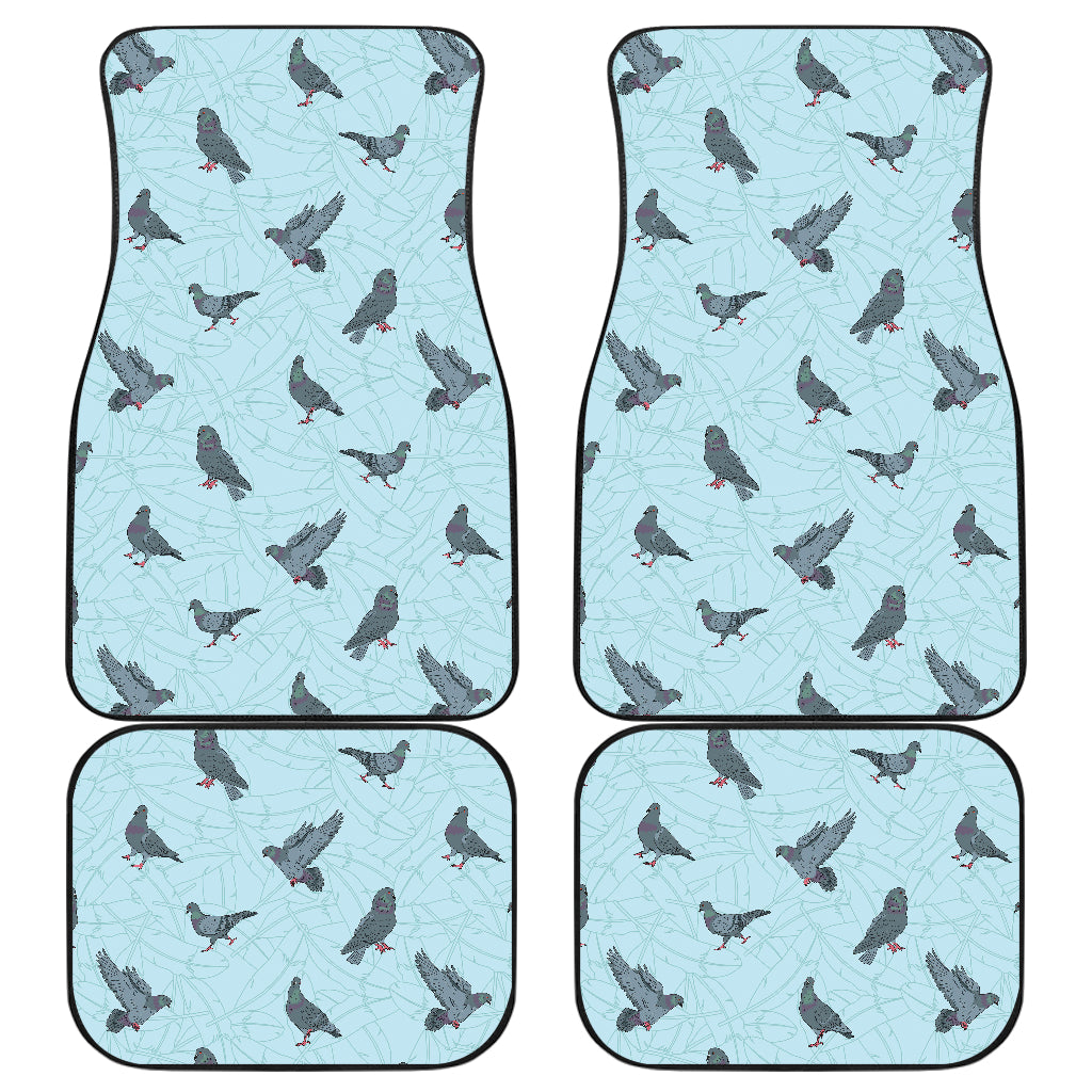 Pigeon Pattern Print Design 02 Front and Back Car Mats