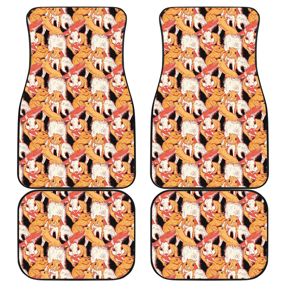 Squirrel Pattern Print Design 04 Front and Back Car Mats