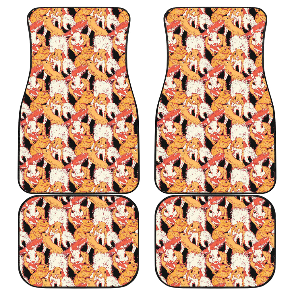 Squirrel Pattern Print Design 04 Front and Back Car Mats