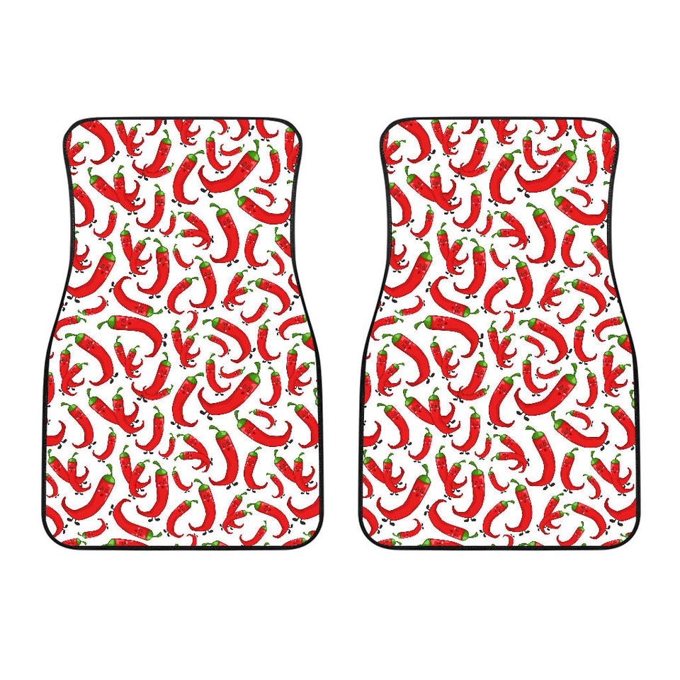 Red Chili Pattern Front Car Mats
