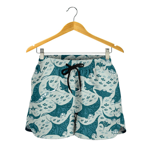 Stingray Pattern Print Design 01 Women Shorts