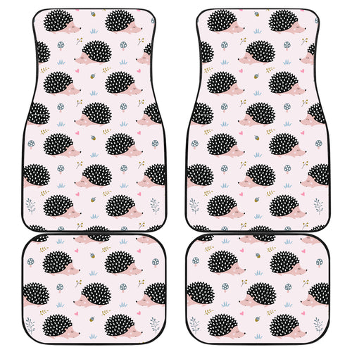 Hedgehog Pattern Print Design 04 Front and Back Car Mats