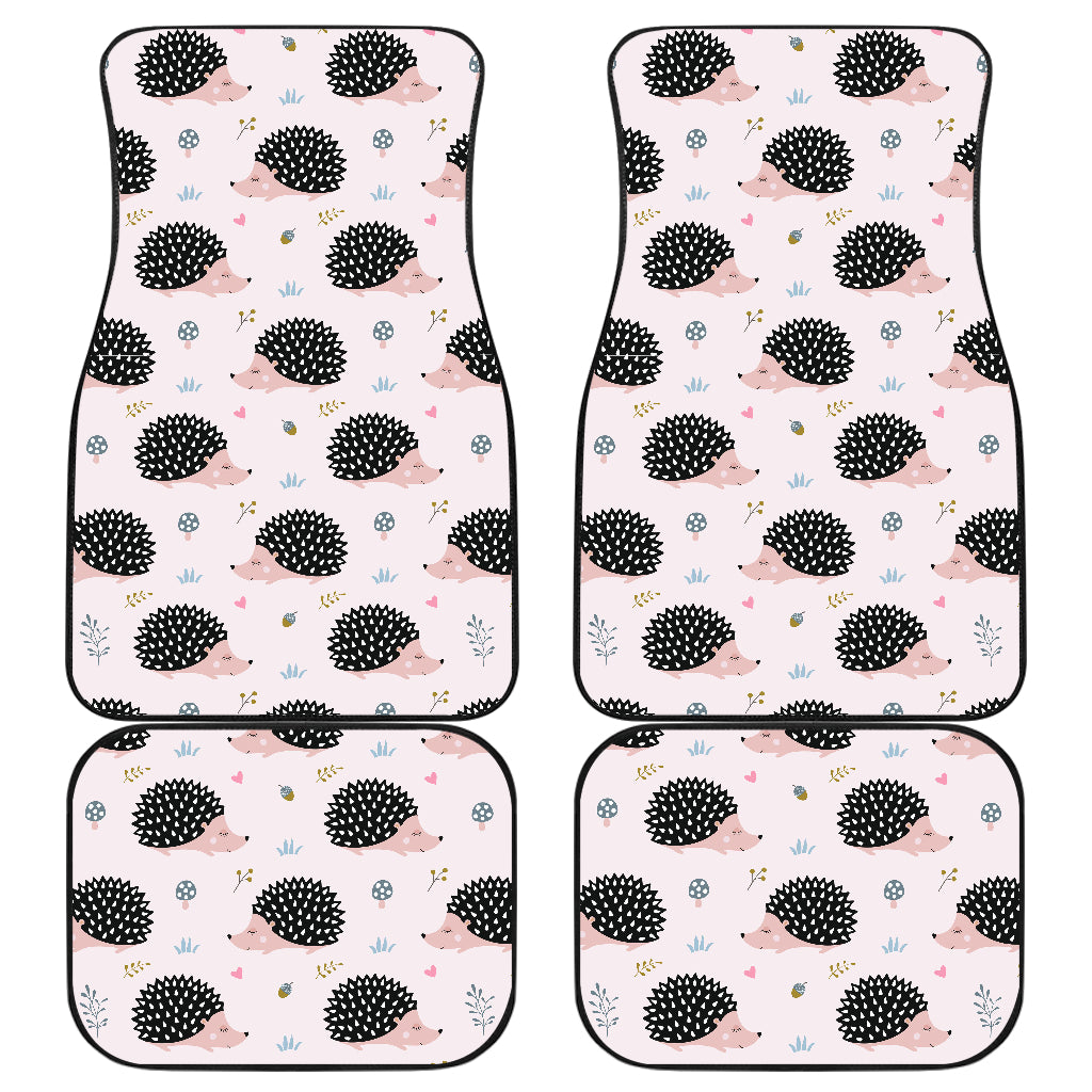 Hedgehog Pattern Print Design 04 Front and Back Car Mats